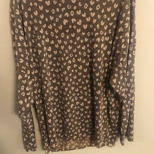Dolman sleeve heart/animal knit tunic - 2X
